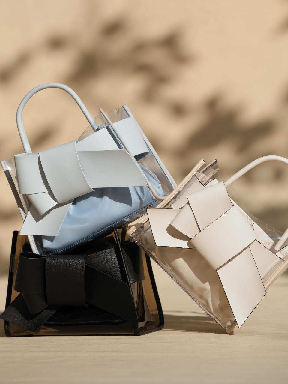 【ルエル】リボンクリアミドルバッグ