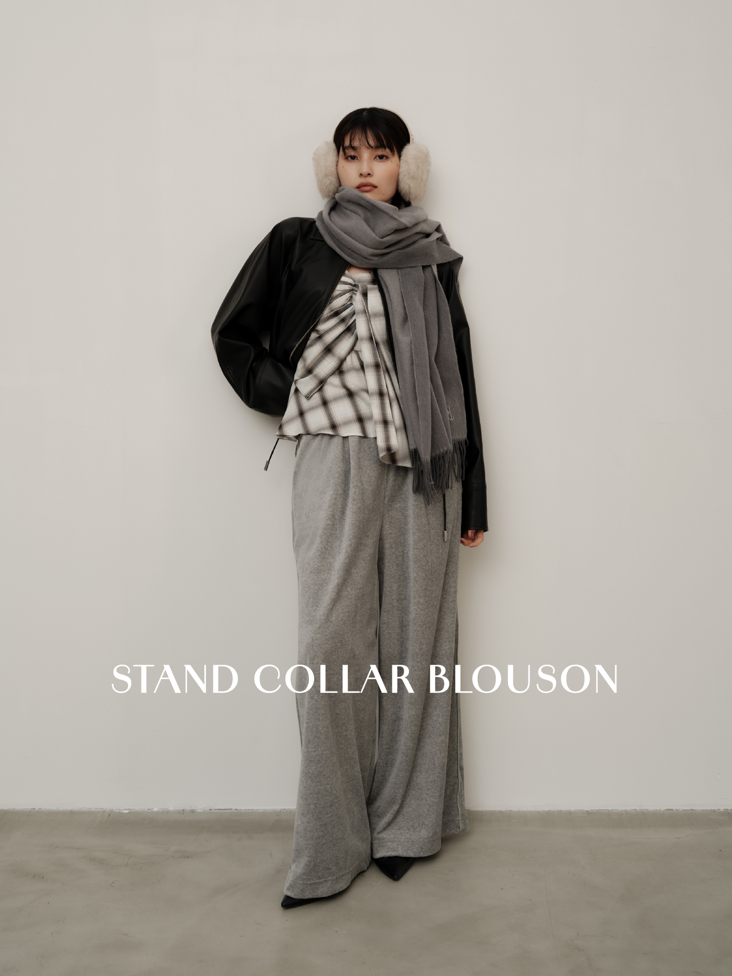 Stand collar blouson