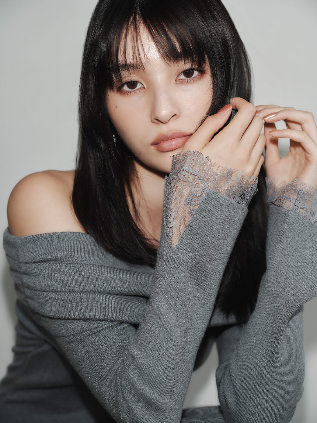 Knit dress / Bag / Shoes 着用イメージ