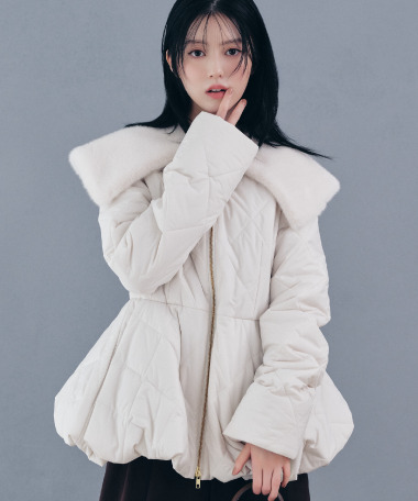 LOOK11 2-WAY FUR-COLLAR QUILTED COAT のサムネイル