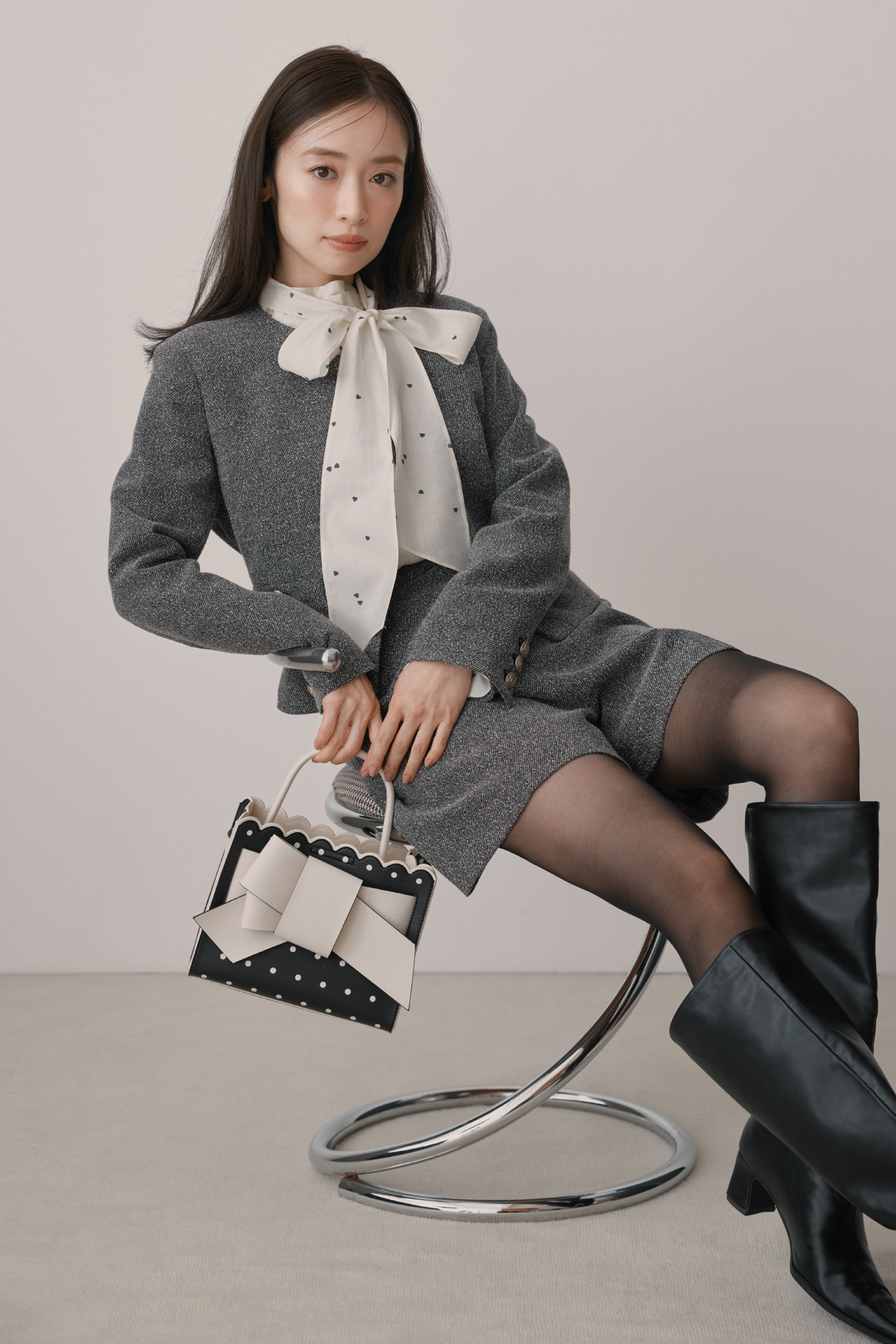 Heart Polka Dots の Setup と Bag の着用カット