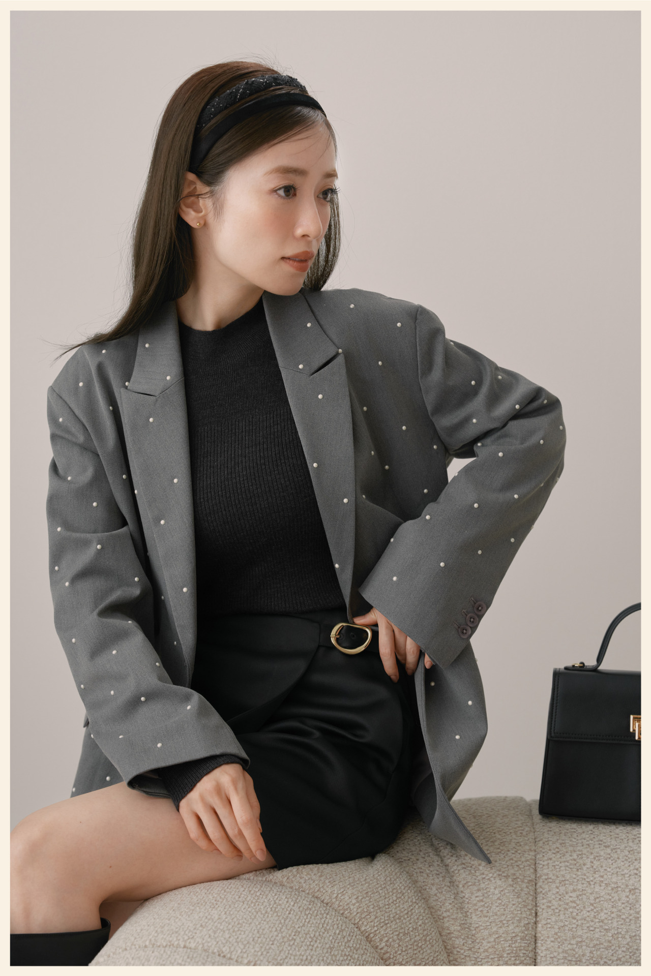 Jacket と Knit tops の着用カット 2枚目